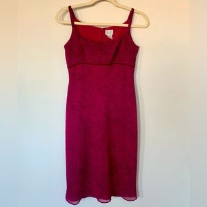 Anne Taylor LOFT fuchsia chiffon slip dress 2p